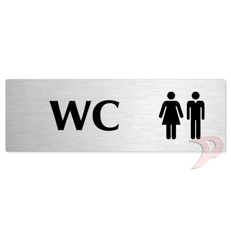 WC společné, 240x79mm, stříbrná popiska 