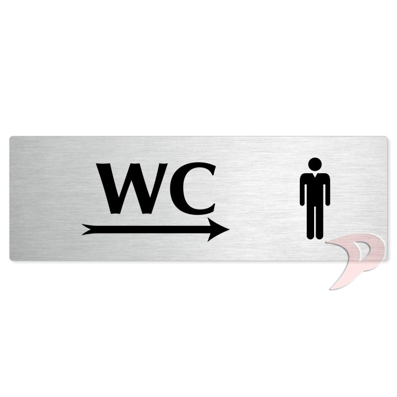 WC muži vpravo, 240x79mm, stříbrná popiska 