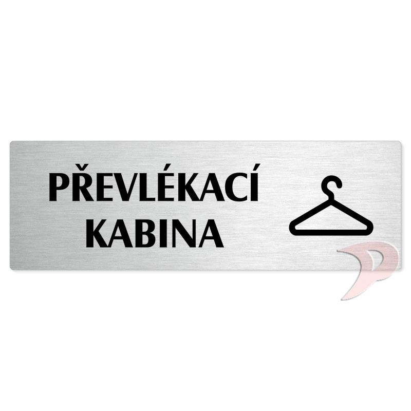 Převlékací kabina, 200x66mm, stříbrná popiska 