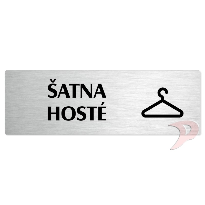 Šatna hosté, 200x66mm, stříbrná popiska 