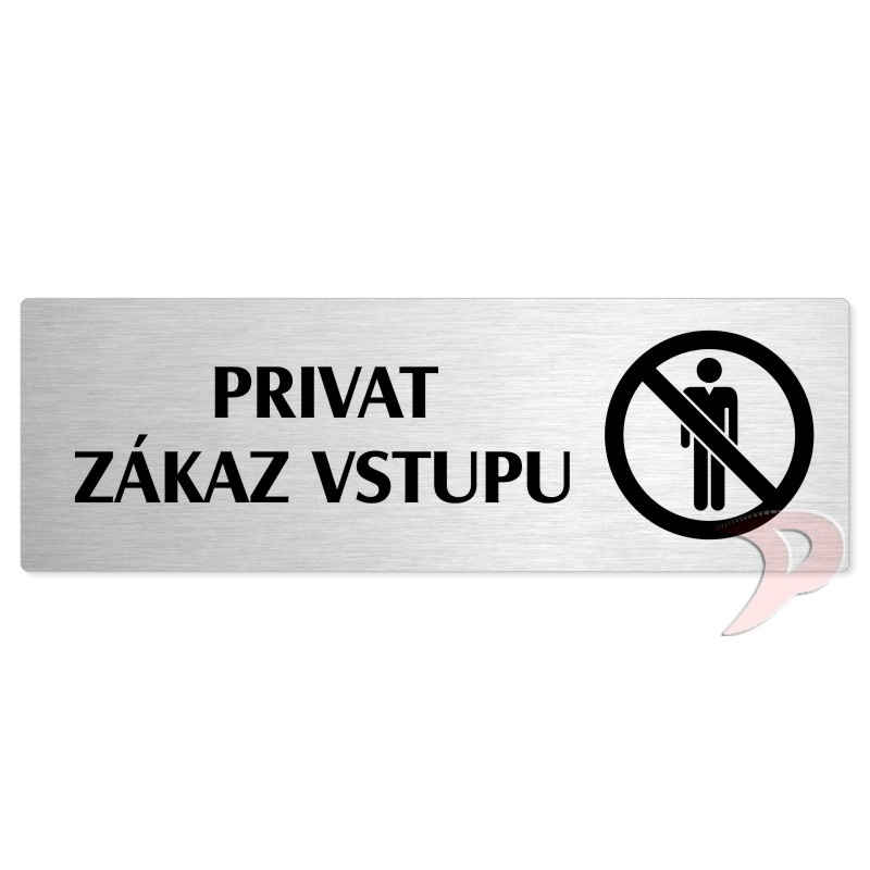 Privat, 200x66mm, stříbrná popiska 