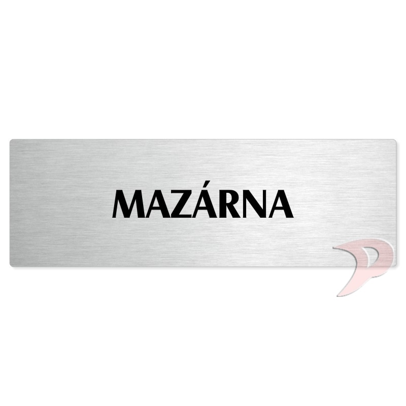 Mazárna, 200x66mm, stříbrná popiska 