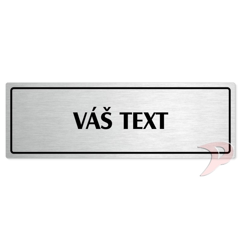 Váš text, 240x79mm, stříbrná popiska s rámečkem