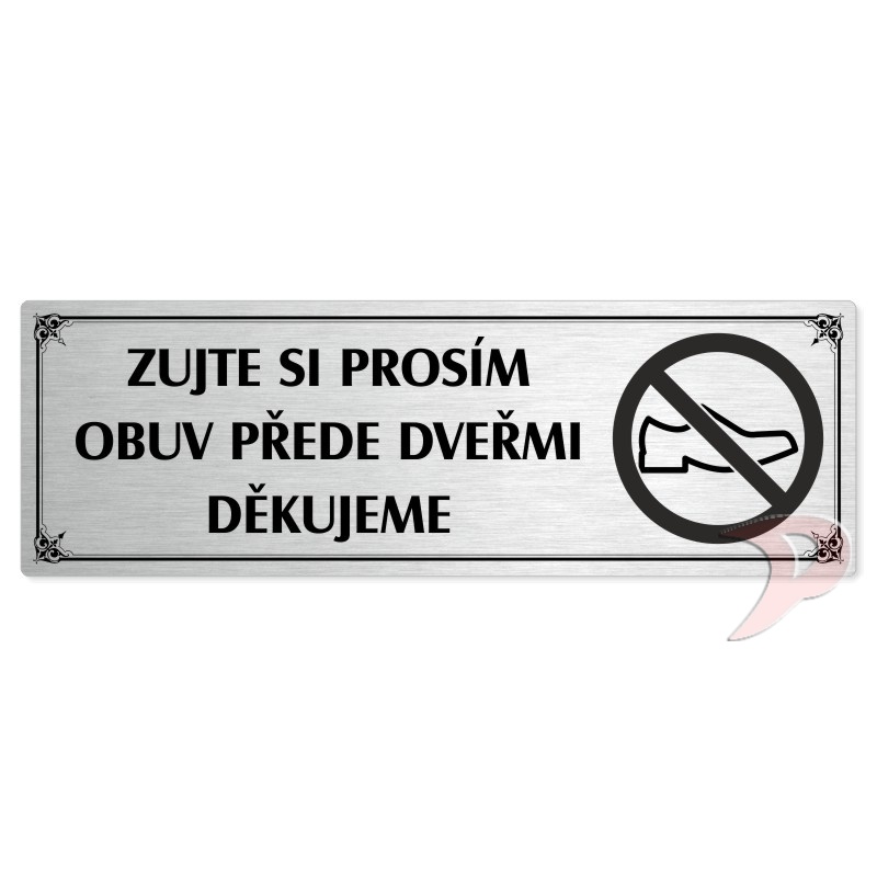 Zujte se, 200x66mm, stříbrná popiska s okrasným rámečkem