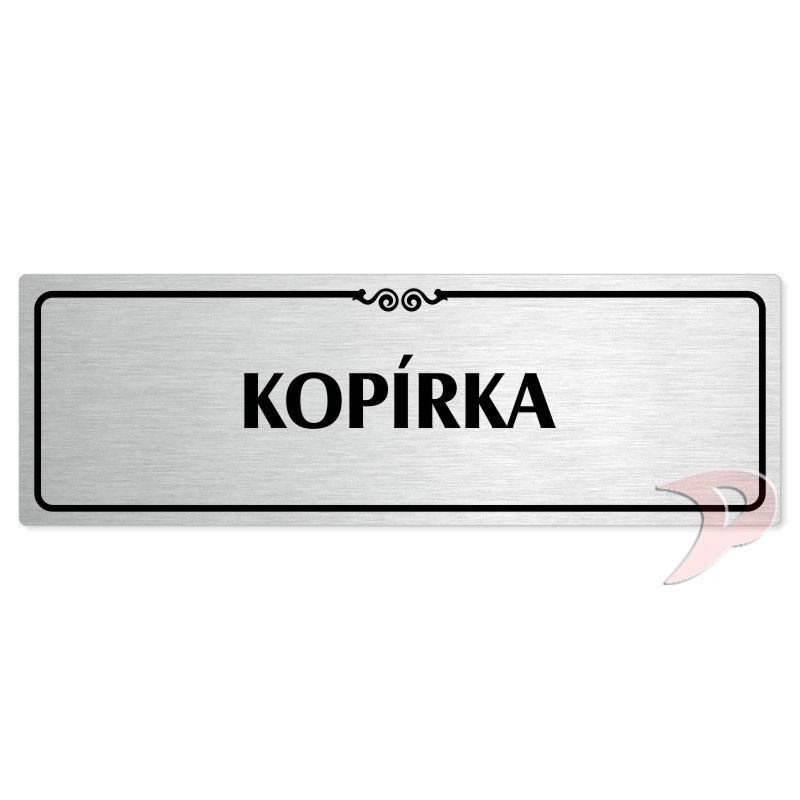 Kopírka, 200x66mm, stříbrná popiska s ozdobou uprostřed