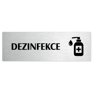 Dezinfekce, stříbrná popiska na dveře