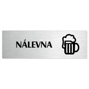 Nálevna, stříbrná popiska na dveře