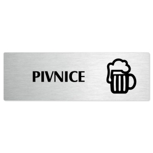 Pivnice, stříbrná popiska na dveře