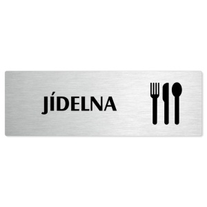 Jídelna, stříbrná popiska na dveře