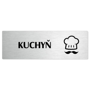 Kuchyň, stříbrná popiska na dveře