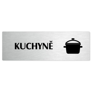 Kuchyně, stříbrná popiska na dveře