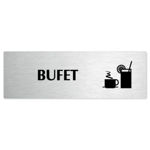 Bufet, stříbrná popiska na dveře