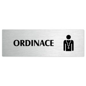 Ordinace, stříbrná popiska na dveře