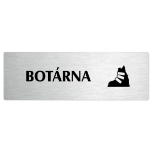 Botárna, stříbrná popiska na dveře