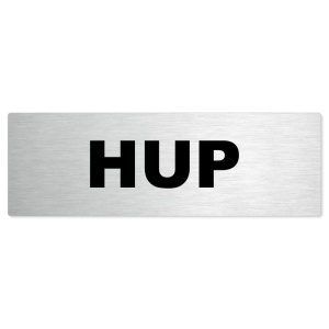 Hup, stříbrná popiska na dveře