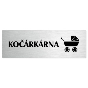 Kočárkárna, stříbrná popiska na dveře