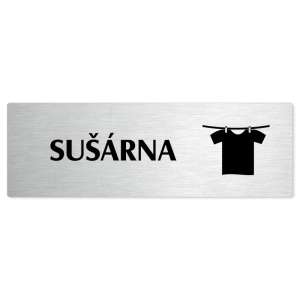 Sušárna, stříbrná popiska na dveře