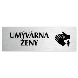 Umývárna ženy, stříbrná popiska na dveře