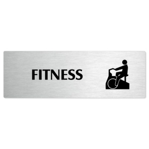 Fitness, stříbrná popiska na dveře