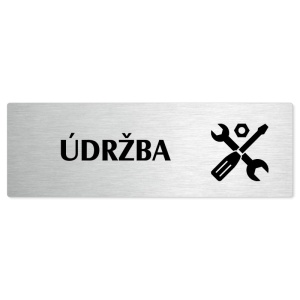 Údržba, stříbrná popiska na dveře