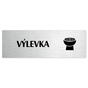 Výlevka, stříbrná popiska na dveře