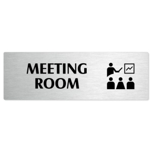 Meeting room, stříbrná popiska na dveře