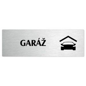 Garáž, stříbrná popiska na dveře