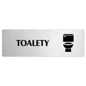 Toalety, stříbrná popiska na dveře