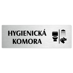 Hygienická komora, stříbrná popiska na dveře