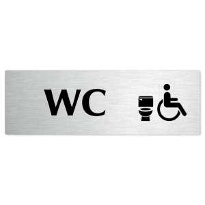 WC invalida, stříbrná popiska na dveře