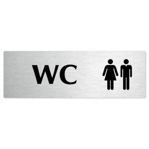WC společné, stříbrná popiska na dveře