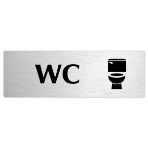 WC, stříbrná popiska na dveře