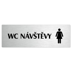 WC návštěvy ženy, 200x66mm, stříbrná popiska 