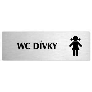 WC dívky, 200x66mm, stříbrná popiska 