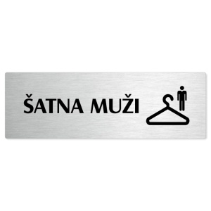 Šatna muži, stříbrná popiska na dveře
