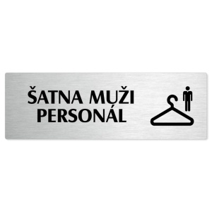 Šatna muži personál, stříbrná popiska na dveře