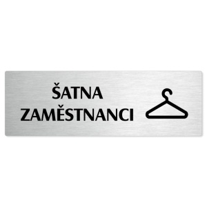 Šatna zaměstnanci, stříbrná popiska na dveře