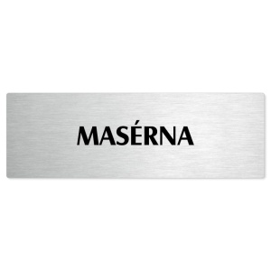 Masérna, stříbrná popiska na dveře