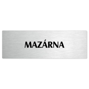 Mazárna, stříbrná popiska na dveře