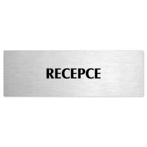 Recepce, stříbrná popiska na dveře