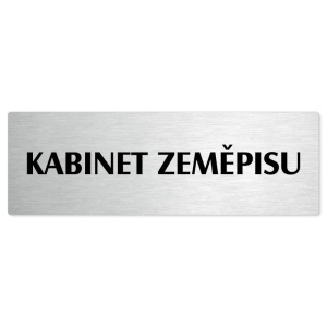 Kabinet zeměpisu, stříbrná popiska na dveře