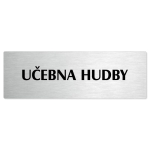 Učebna hudby, stříbrná popiska na dveře