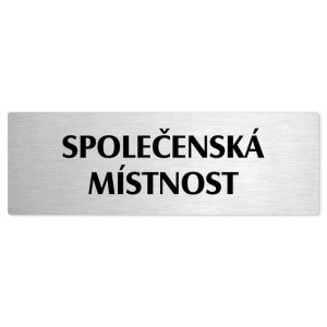 Společenská místnost, stříbrná popiska na dveře