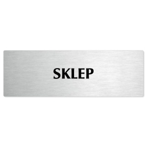 Sklep, stříbrná popiska na dveře