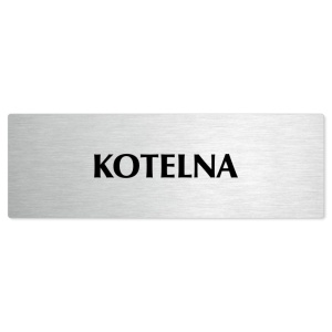 Kotelna, stříbrná popiska na dveře