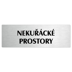 Nekuřácké prostory, stříbrná popiska na dveře