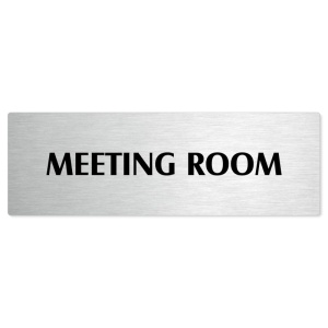 Meeting room, stříbrná popiska na dveře