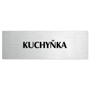 Kuchyňka, stříbrná popiska na dveře