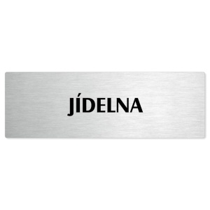 Jídelna, stříbrná popiska na dveře