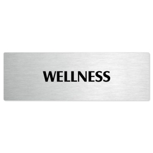 Wellness, stříbrná popiska na dveře